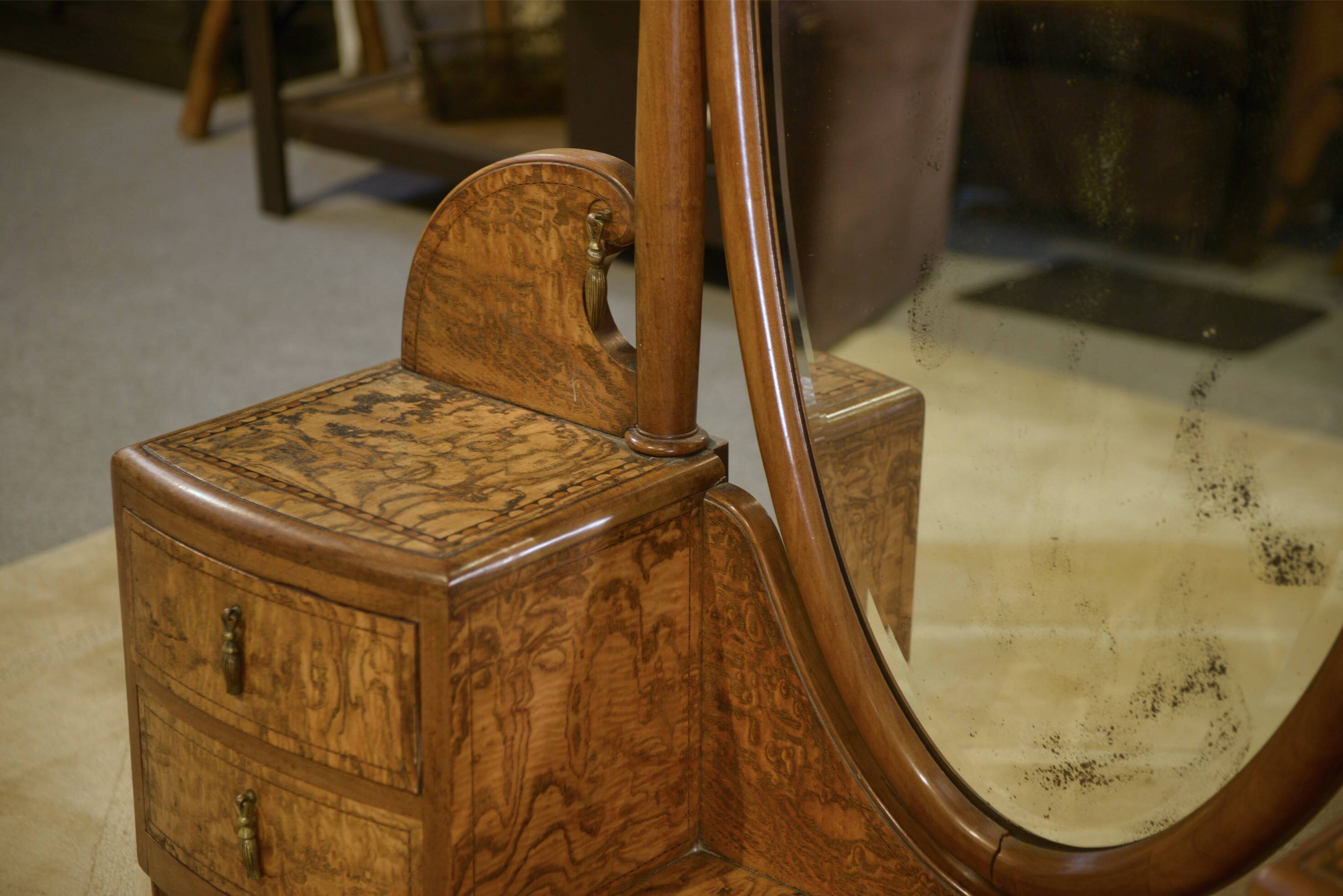 Art Deco full-length mirror by Octave Dupont, 1930s.