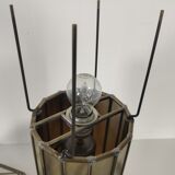 Vintage glass and metal lamp, 70s