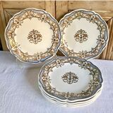 6 dessert plates dessert Gien the children at the press Dionysos 1938/1960