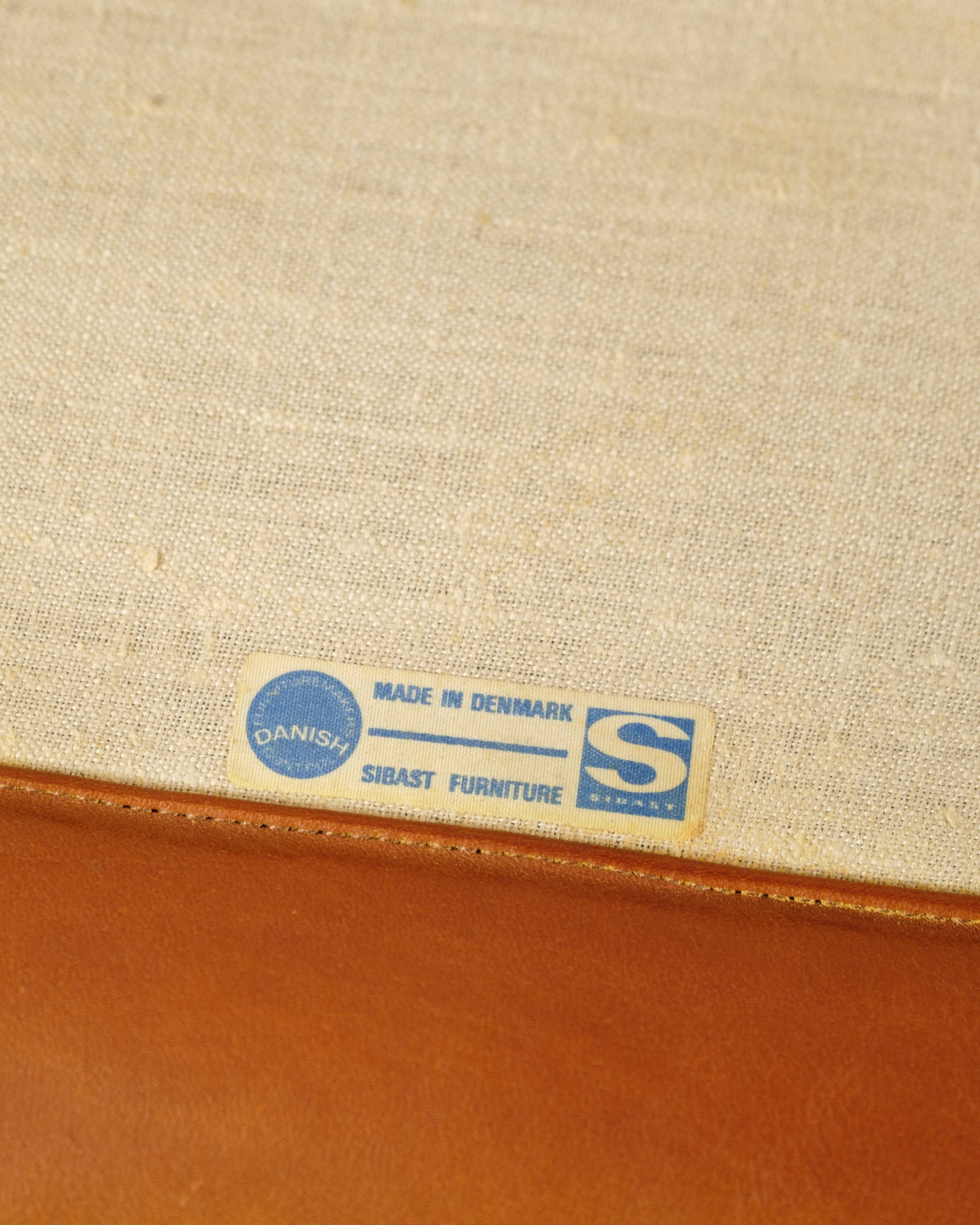 Office Chair Model 419 Made In Rosewood With Cognac Leather Seat By Arne Vodder For Sibast from 1960