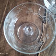 Set of 6 champagne glasses in antique chiseled epi glass