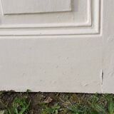 Narrow old paneled molded cupboard door h220x42cm
