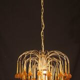 Lustre à fleurs en verre de Murano orange de Marilyn Monroe, années 1970