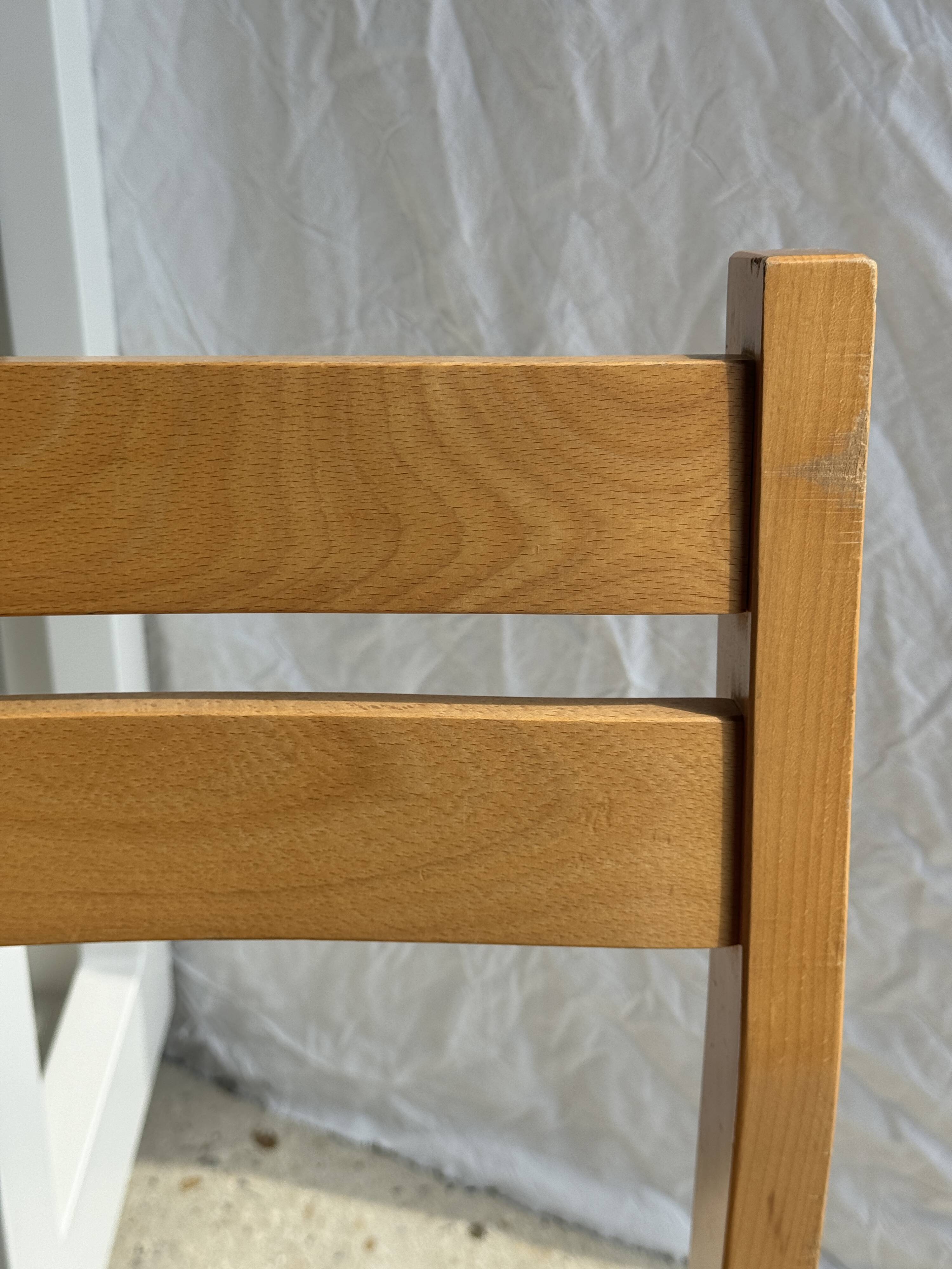 Vintage pine chair, old ski resort furniture