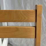 Chaise en pin vintage, ancien mobilier de station de ski