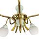 vintage 'gold' chandelier / pendant with mint blue accent