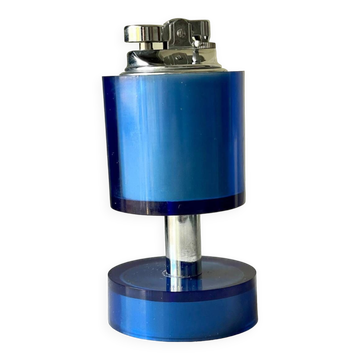Briquet de table vintage sarome japon en plastique bleu