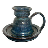 Enameled stoneware candle holder