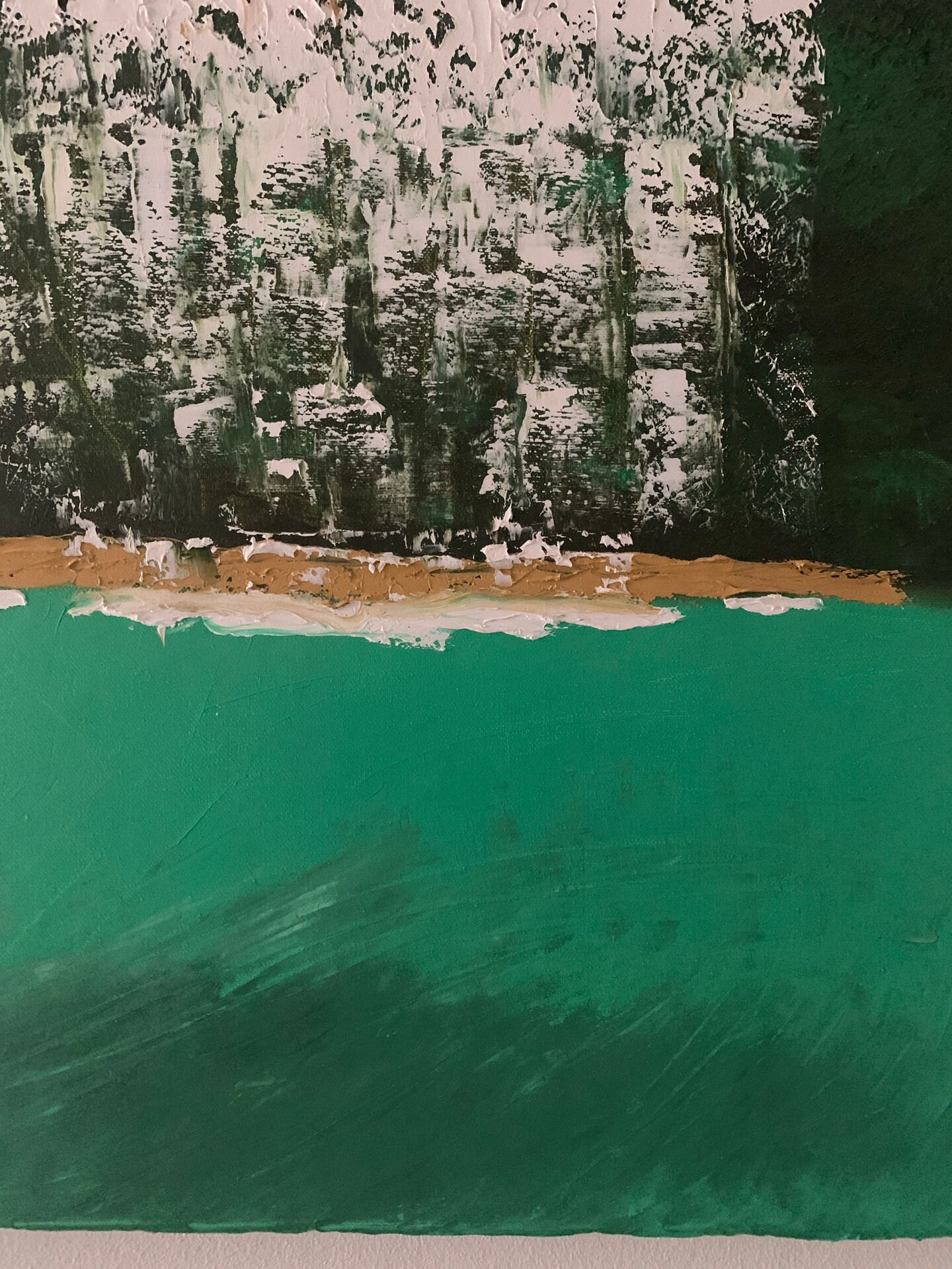Oil on canvas waterfall