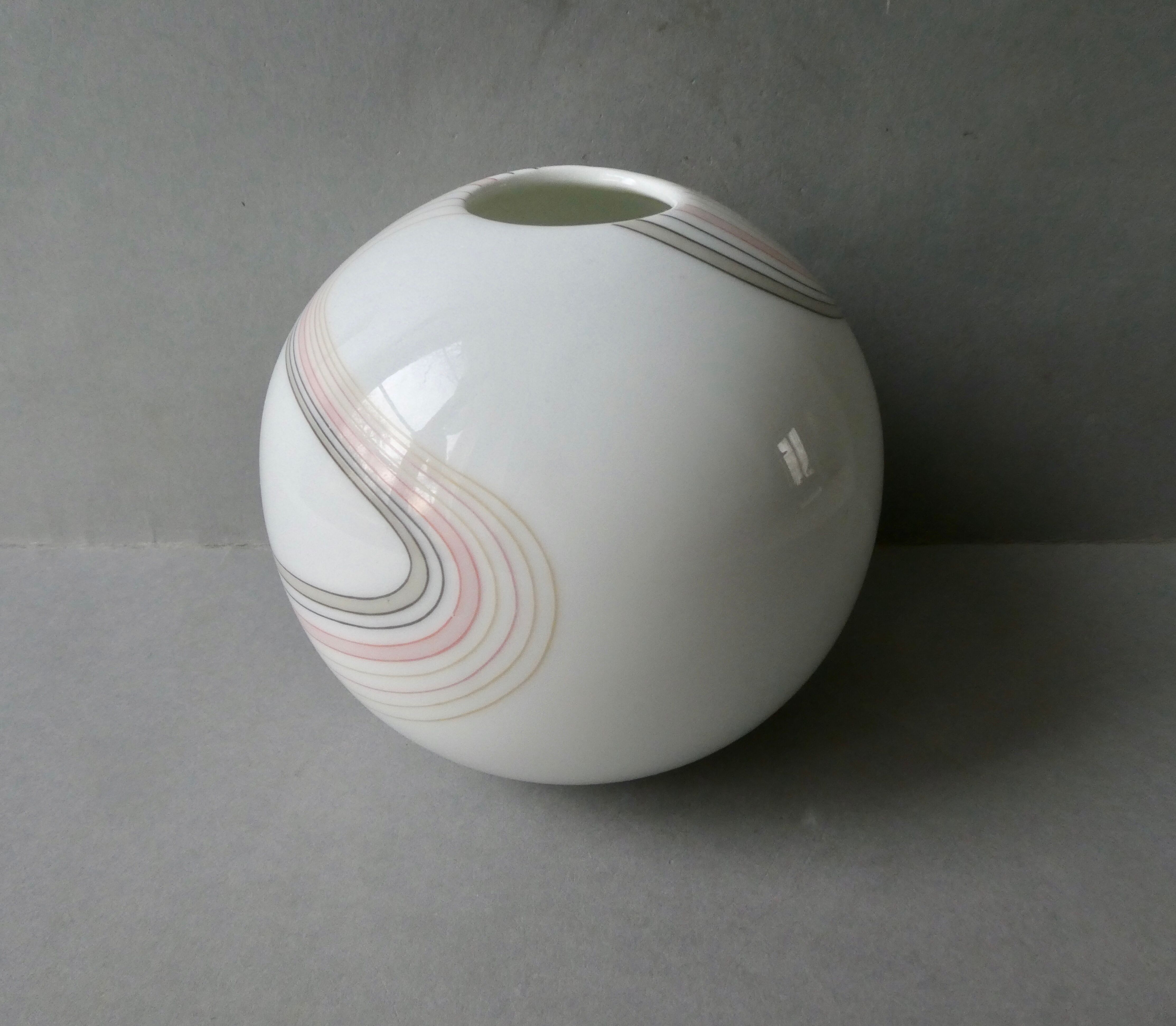 Opaline ball vase, 80s