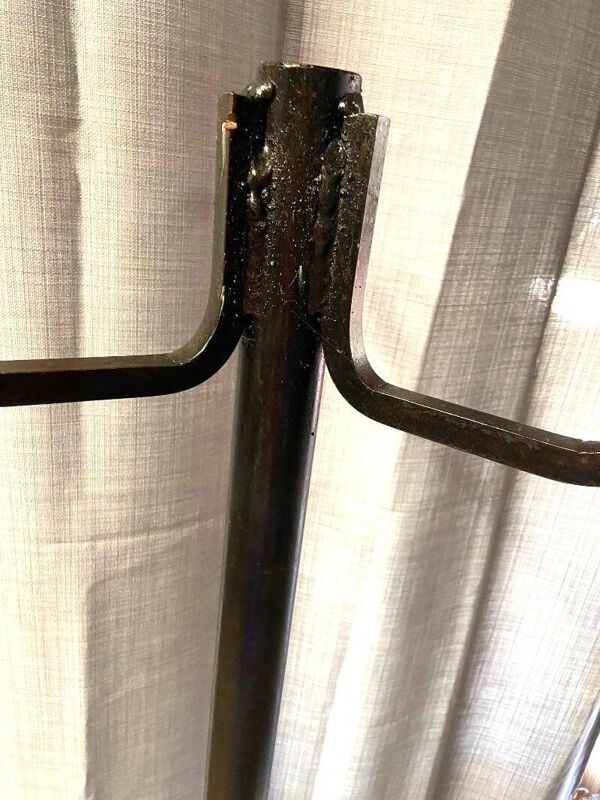 Ancien Porte-Manteau Acier Forgé Soudé Art Populaire Rustique Vintage Industriel