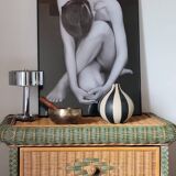 Wicker/rattan/wood chest of drawers