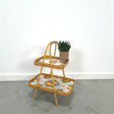 Rattan serving table