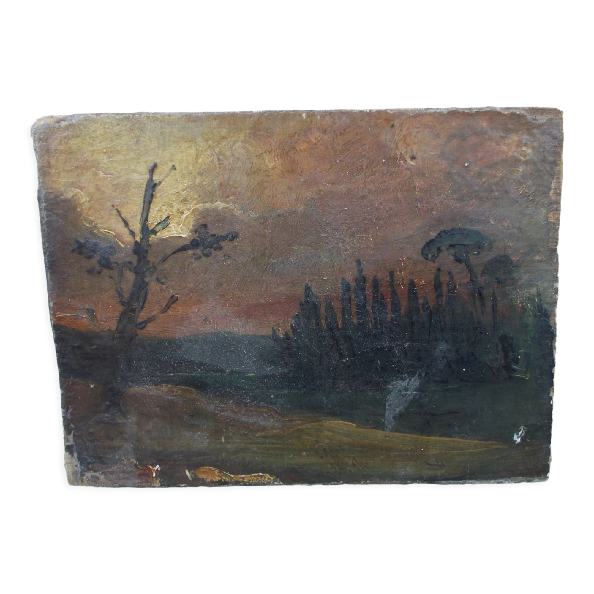 Old canvas painting by Jules Dupré