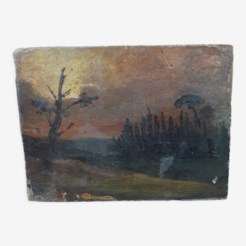 Old canvas painting by Jules Dupré