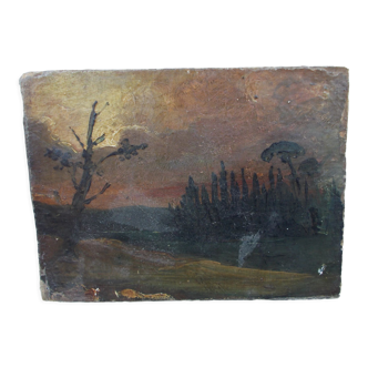 Old canvas painting by Jules Dupré