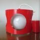 Suspension in red lacquered metal and white opaline ball 60s 70s