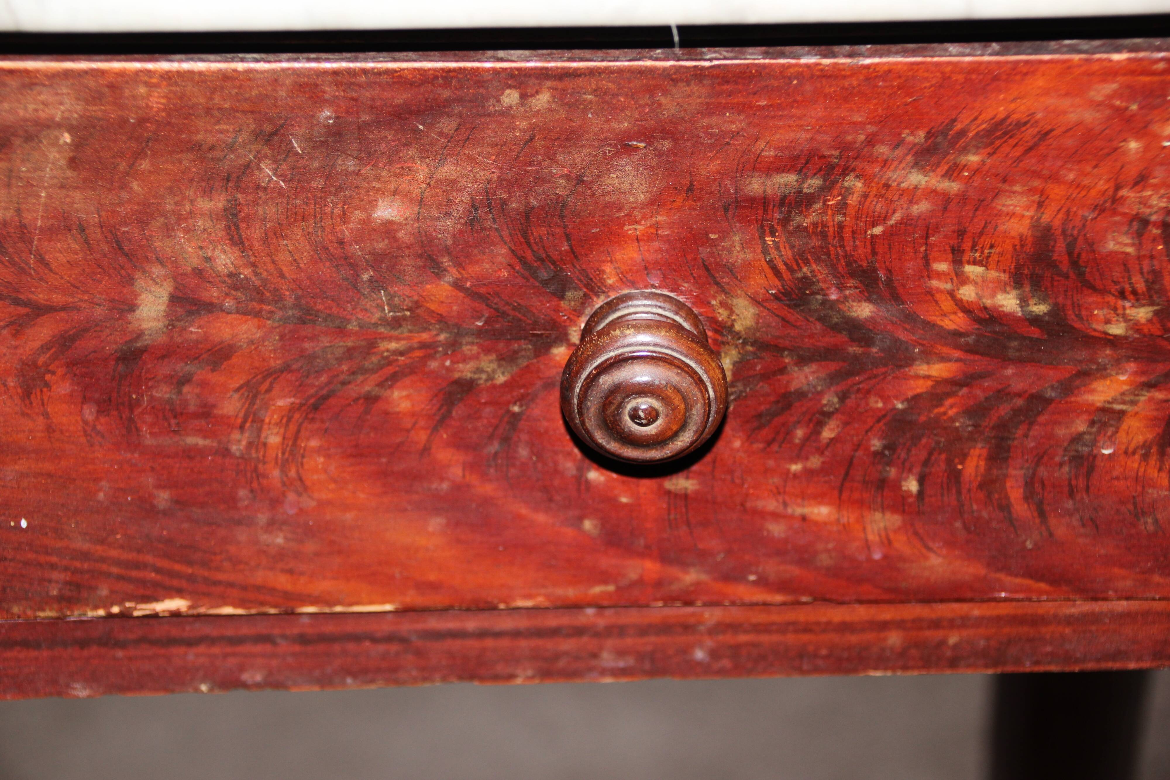 Old wooden and marble toilet table