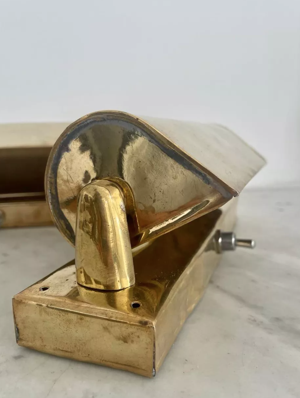 Pair of vintage swivel wall lamps, solid brass, France 1940