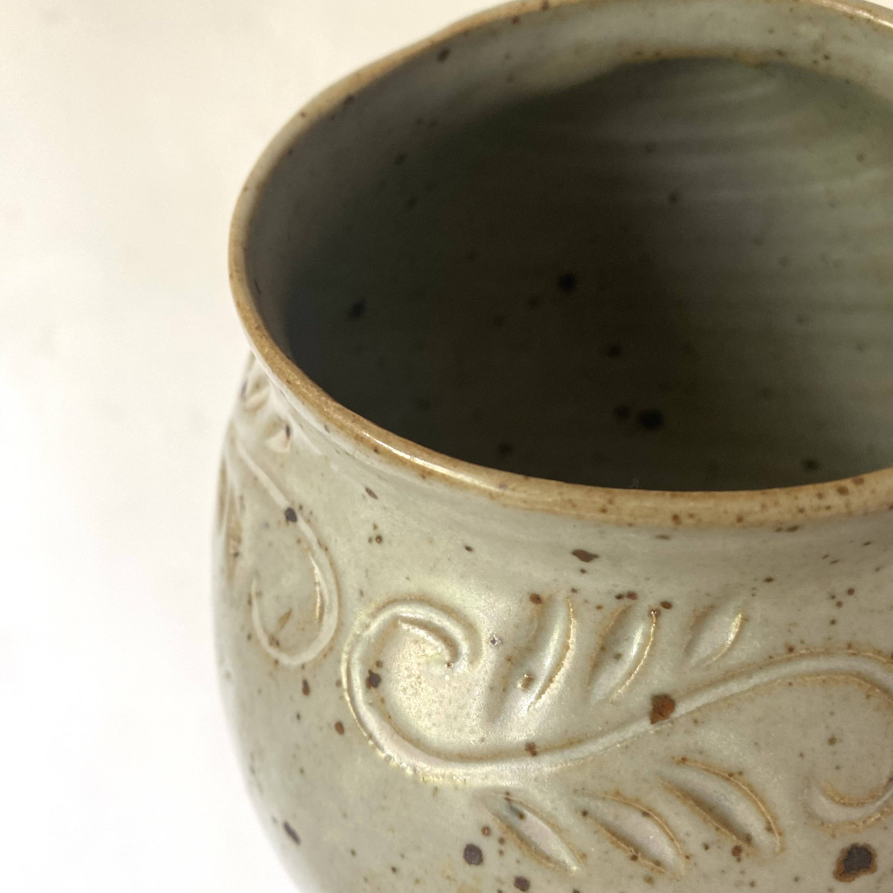 Salt pot in pyrite stoneware