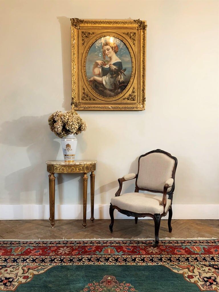 Fauteuil à la reine, style Louis XV, XIXème siècle