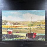 Painting red boats
