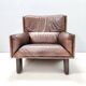 Comfortable Postmodern Brown Leather Armchair, Italy