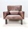Fauteuil confortable en cuir marron postmoderne, Italie