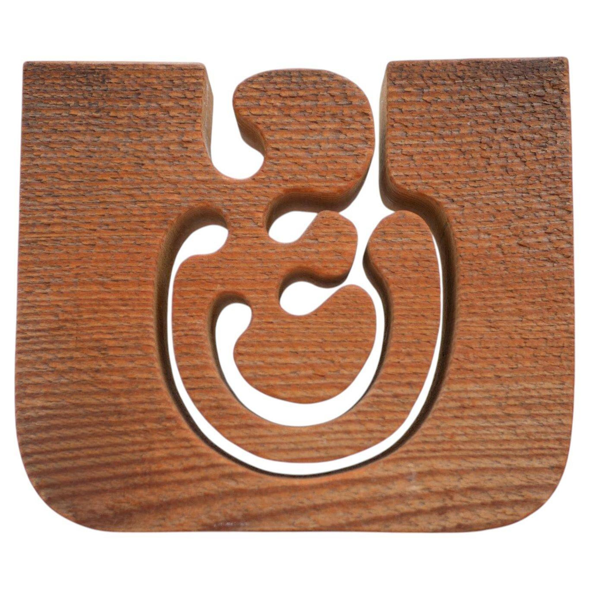 Scandinavian Modern Candle Holder in Wood by Gunnar Kanevad, Sweden, Organic Shape
