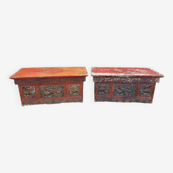 Pair of Tibetan tea table