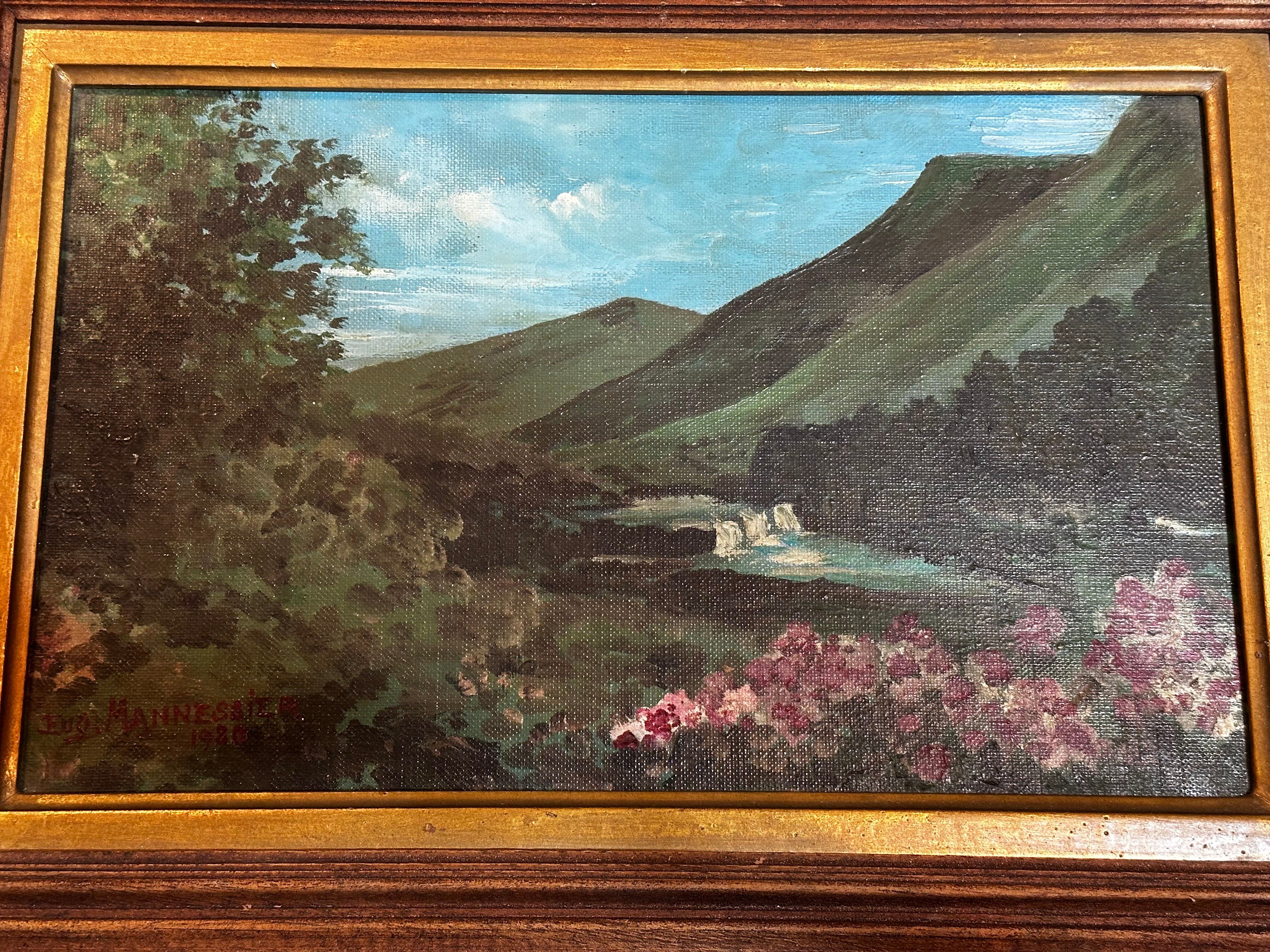 Eugène Mannessier - École de Paris - Paysage Montagne en été - Huile s