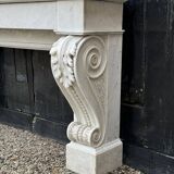 Charles x style fireplace in carrara marble, circa 1880