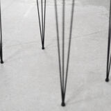 Vintage Mid-Century Modern Scandinavian Teak Wood Cabinet with Metal Hairpin Legs, 1960s