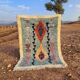 Moroccan Berber Boucherouite rug light blue