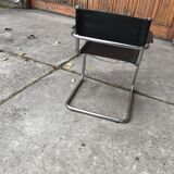 Mid-century chrome tubular coffee table with chairs, 1960s, set of 3