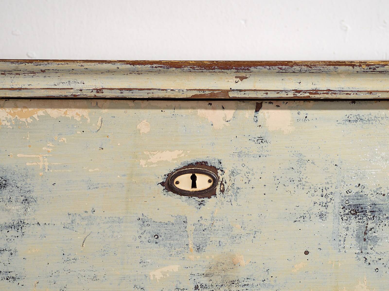 Antique chest of drawers with blue patina (c.1920) #17