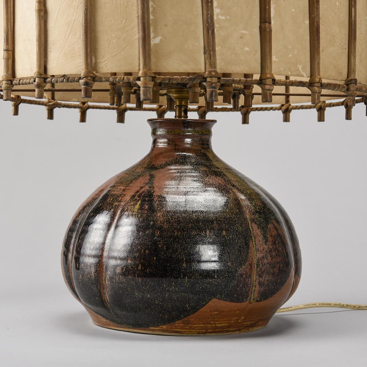 table lamp in enamelled stoneware, france circa 1960