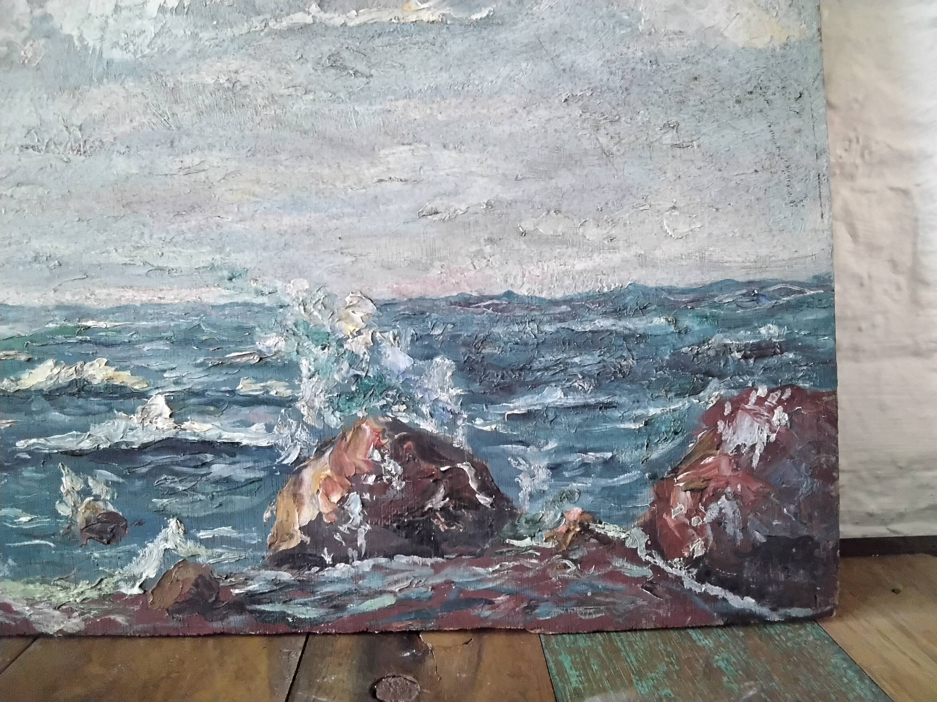 Oil on seascape panel