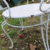 Paire de fauteuils de jardin anciens fer plein métal