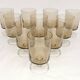 Vintage 70s stemmed glasses, lot of 10 smoked Luminarc verrines