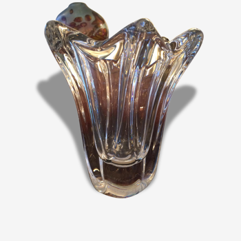 Signed Daum France Crystal Tulip vase