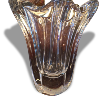 Vase tulipe en cristal signé Daum France