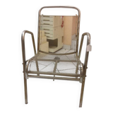 Vintage armchair in mesh and chrome steel from the 40s France
