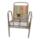 Vintage armchair in ribbed fabric and chrome steel from the 1940s France
