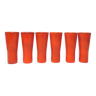 Six gobelets en ceramique orange Années 60