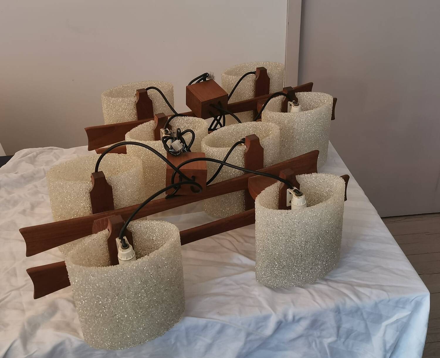 Pair of vintage Scandinavian pendant lights