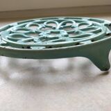 Water green enamelled trivet.
