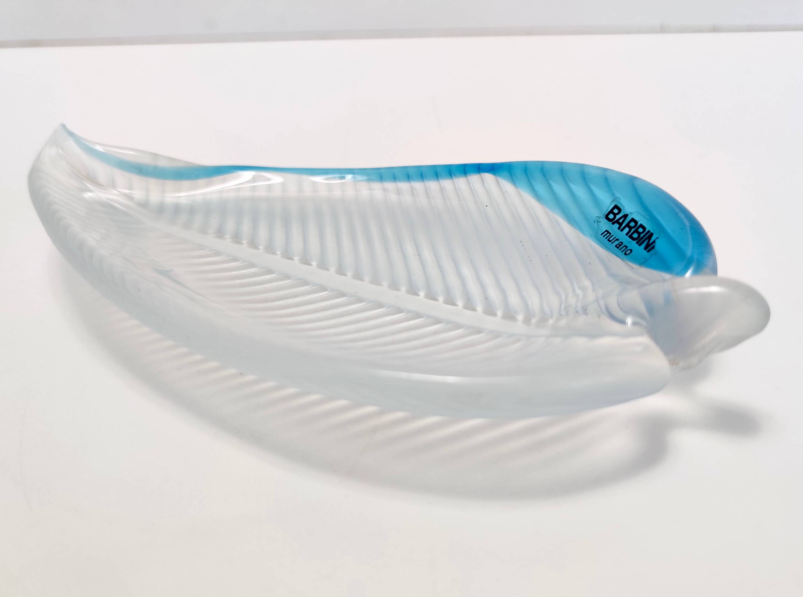 Postmodern Murano Glass Leaf Trinket Bowl / Vide-Poche by Alfredo Barbini, Italy