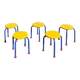 Lot of 5 vintage Memphis children's stools, Puzzel model, vintage IKEA.