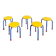 Lot of 5 vintage Memphis children's stools, Puzzel model, vintage IKEA.